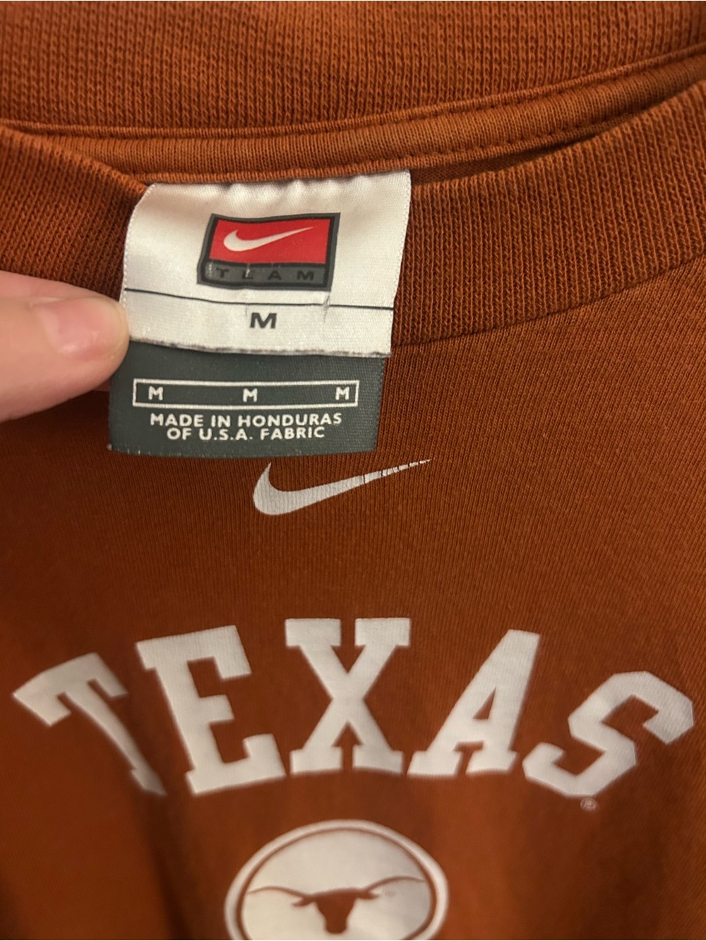 Nike Men's Texas Long Sleeve Shirt in Burnt Orange - Picture 4 of 4